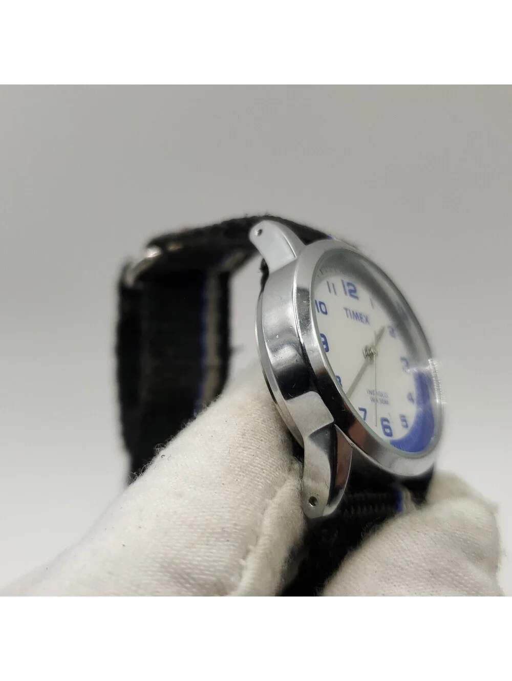 Timex Indiglo Blue Indicator 30mm Womens Watch White Dial New Battery
